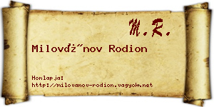 Milovánov Rodion névjegykártya